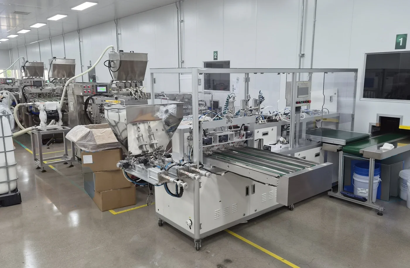 Mask filling line, wide view