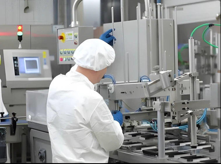 Operator at the cleanroom production line